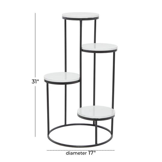 White Iron Modern Plantstand, 31" x 17" x 17"